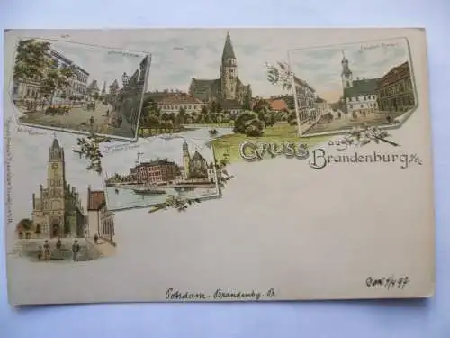 Litho-AK Brandenburg Havel 5 Ansichten