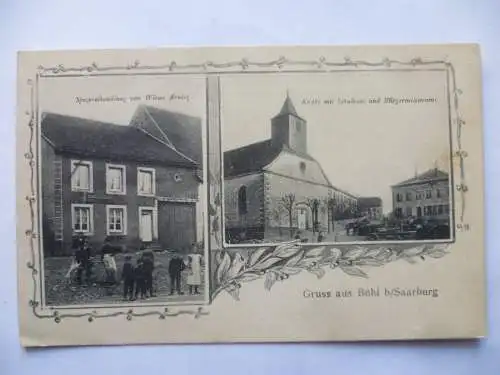 AK Bühl bei Saarburg Spezereihandlung / Kirche