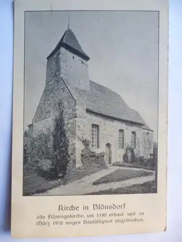 AK Blönsdorf alte Flämingskirche 1910 abgebrochen