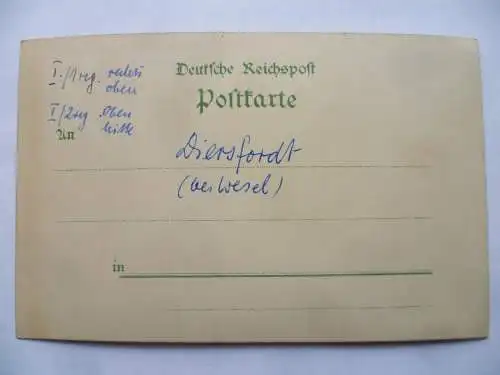Litho-AK Diersfordt bei Wesel, Gasthaus, Schloß, Denkmal, Schloßkirche, Park