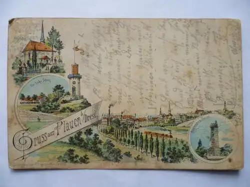 AK Vorläufer Plauen bei Dresden 4 Ansichten