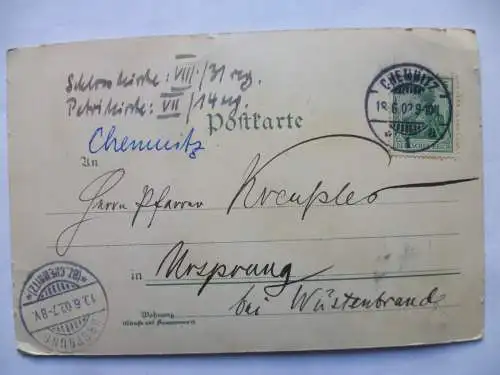 Litho-AK Chemnitz 4 Ansichten