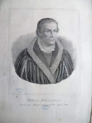 Philipp Melanchthon große Lithographie Brustbild um 1850