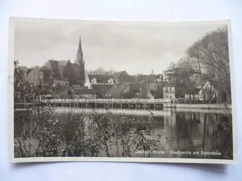 AK Deutsch-Krone Stadtpartie am Schloßsee