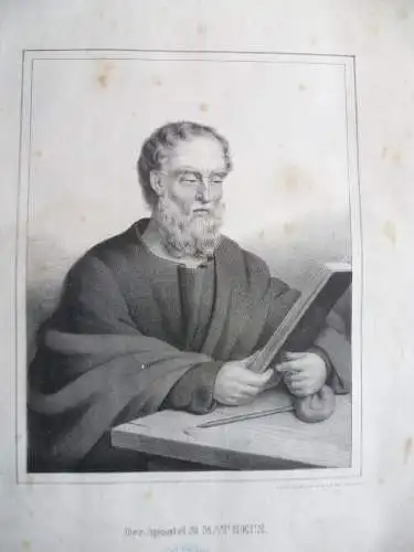 7 große Lithographien 5 Apostel u. 2 andere Motive um 1850