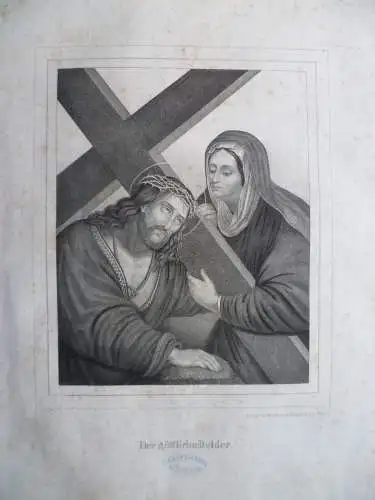 7 große Lithographien 5 Apostel u. 2 andere Motive um 1850