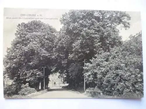 AK Creuzburg a.d. Werra Blick durch die Lindenallee nach der Liboriuskirche