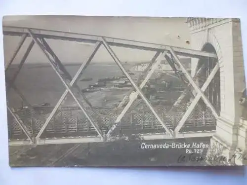 Foto-AK Rumänien I.WK Cernavoda-Brücke, Hafen
