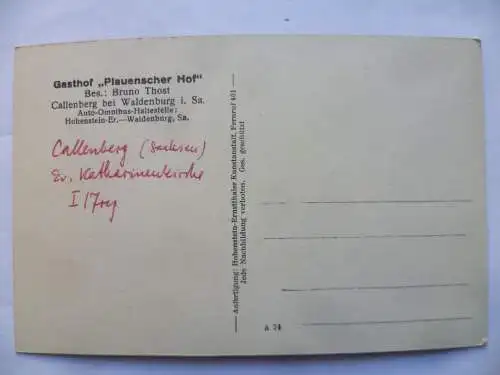 AK Callenberg bei Waldenburg i.Sa. Gasthof Prinzenraub