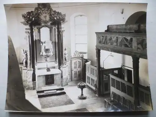 Großes Orig.Foto Cröbern bei Leipzig Altarraum der abgebrochenen Kirche