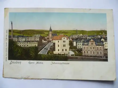 AK Freital Deuben Egers Mühle Johannisstraße m. illum. Fenstern