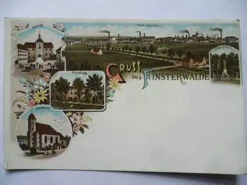 Litho-AK Finsterwalde 5 Ansichten