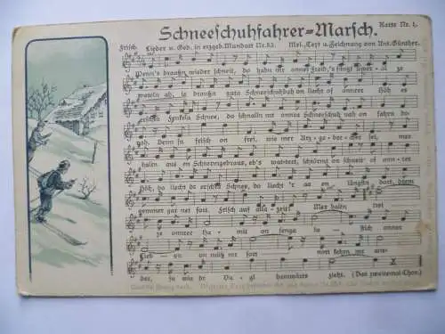 Anton Günther Liedkarte Nr. 1 Schneeschuhfahrer-Marsch.