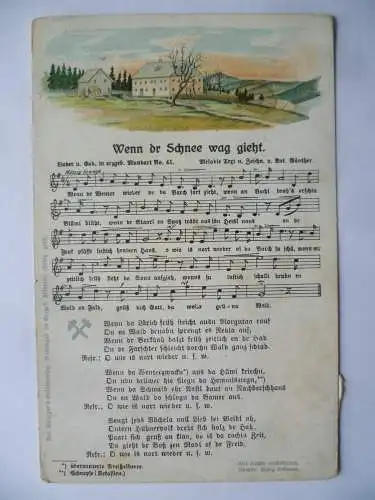 Anton Günther Liedkarte Nr. 41 Wenn dr Schnee wag gieht.