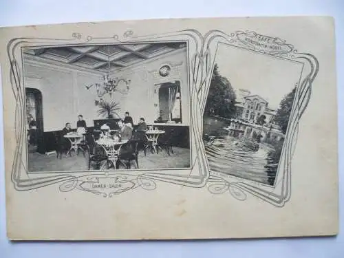 AK Wien Prater Café Konstantin-Hügel Damen-Salon u. Außenansicht