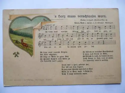 Anton Günther Liedkarte Nr. 45 's Harz muss verschtandn warn.