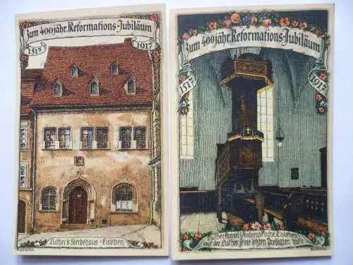 3 AK Eisleben 400j. Reformationsjubiläum 1917