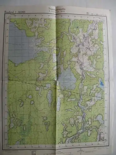 Landkarte II.WK Russland Truppenausgabe 1:50.000 1942 O-36-27-A