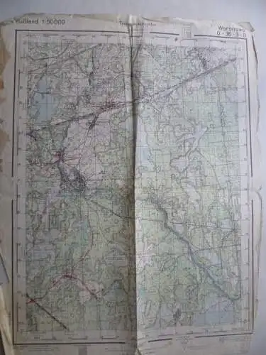 Landkarte II.WK Russland Truppenausgabe 1:50.000 1943 O-36-3-D Woronowo