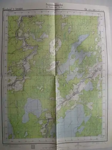 Landkarte II.WK Russland Truppenausgabe 1:50.000 1942 O-36-27-D