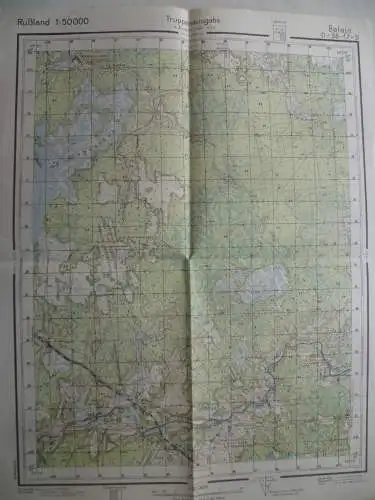 Landkarte II.WK Russland Truppenausgabe 1:50.000 1943 O-36-17-D Belaja