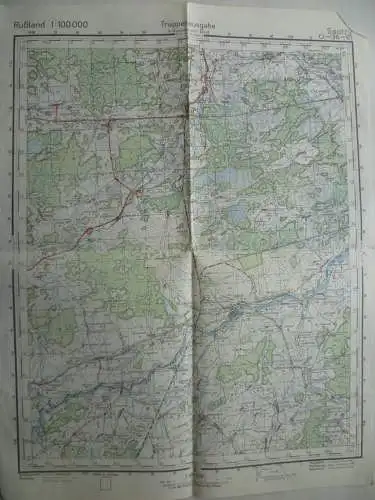 Landkarte II.WK Russland Truppenausgabe 1:100000 1942 O-36-61 Ssolzy