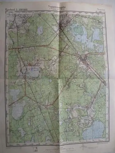 3 Landkarten II.WK Russland Truppenausgabe 1:100000 1943 O-36-14 bis 16