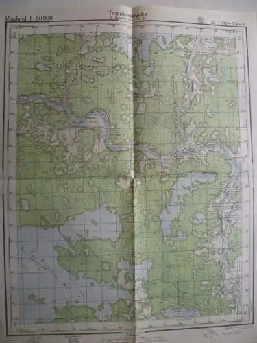 Landkarte II.WK Russland Truppenausgabe 1:50.000 1942 O-36-53-A