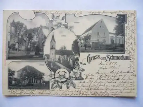 AK Schmorkau Schloss Gasthof Kirche Schule