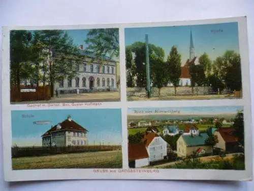 AK Großsteinberg Gasthof Kirche Schule Blick vom Bismarckberg