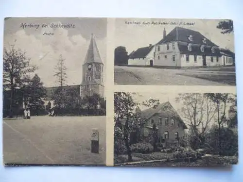 AK Horburg bei Schkeuditz Kirche Gasthaus Pfarre