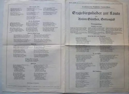 Konzertprogramm Dresden Landesverein Sächs. Heimatschutz Anton Günther Gottesgab