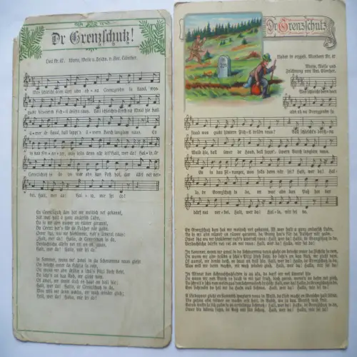 Anton Günther 2 versch. Liedkarten Nr. 67 Dr Grenzschutz