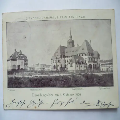 2 AK Diakonissenhaus Leipzig-Lindenau Einweihungsfeier am 1. Oktober 1900