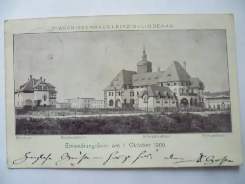 2 AK Diakonissenhaus Leipzig-Lindenau Einweihungsfeier am 1. Oktober 1900