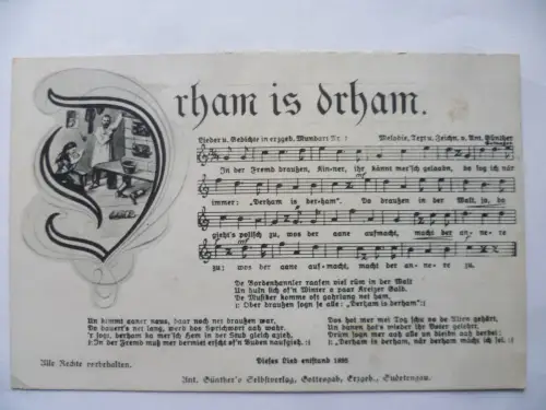 Anton Günther Liedkarte Nr. 1 Drham is drham
