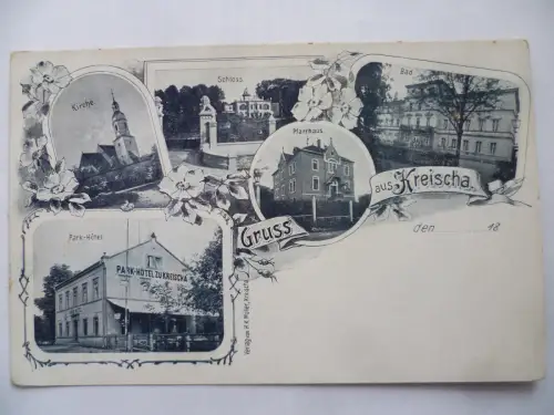 AK Kreischa Kirche Schloss Bad Pfarrhaus Park-Hotel
