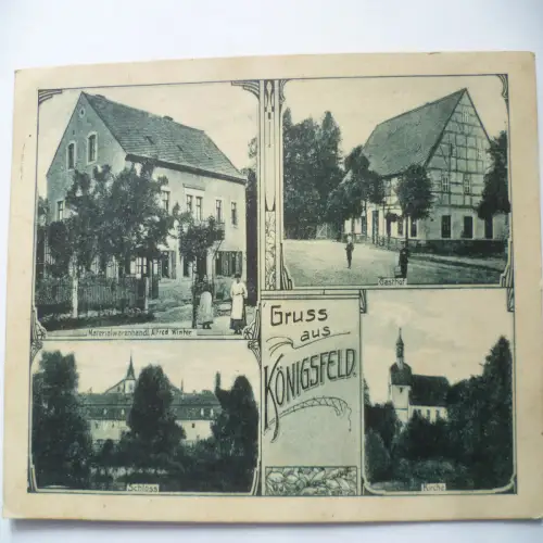 AK Königsfeld Sachsen Handlung Gasthof Schloss Kirche