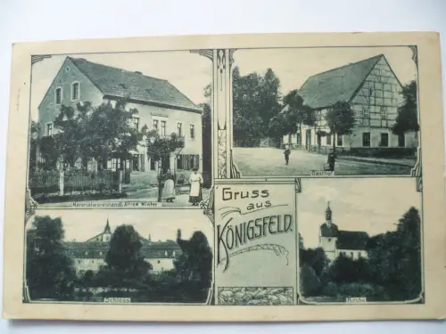 AK Königsfeld Sachsen Handlung Gasthof Schloss Kirche