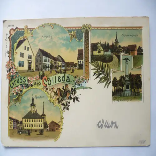 Litho-AK Cölleda / Kölleda 4 Ansichten