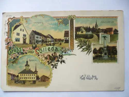 Litho-AK Cölleda / Kölleda 4 Ansichten