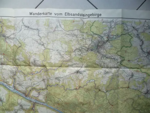 Große Wanderkarte vom Elbsandsteingebirge 1942 Maßstab 1:30000 in 6 Farben