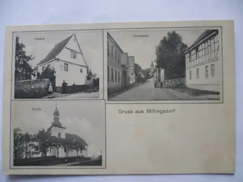 AK Millingsdorf Gasthof Dorfstraße Kirche