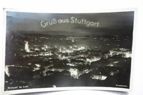 AK Stuttgart im Licht Nachtaufnahme