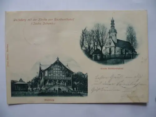 AK Wolfsberg mit der Kirche von Reinhardtsdorf Sächs. Schweiz