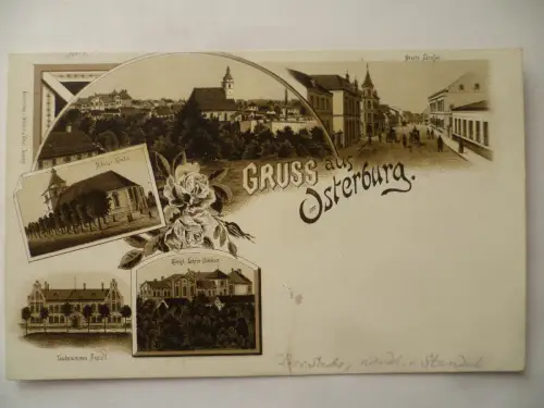 Litho-AK Osterburg 5 Ansichten