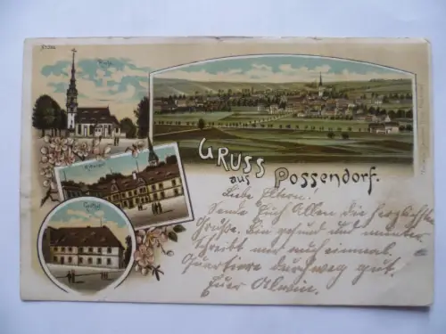 Litho-AK Possendorf bei Dresden 4 Ansichten