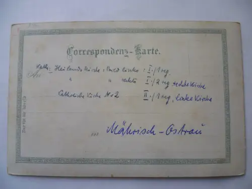 Litho-AK Mährisch-Ostrau 4 Ansichten