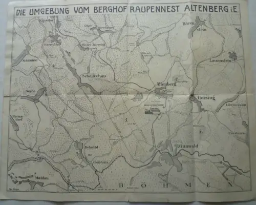 Landkarte Die Umgebung vom Berghof Raupennest Altenberg i.E.