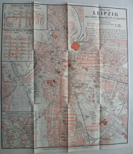 Plan von Leipzig zum 2. Sächs. Sängerfest 1935